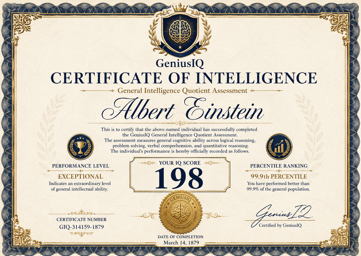 IQ Certificate